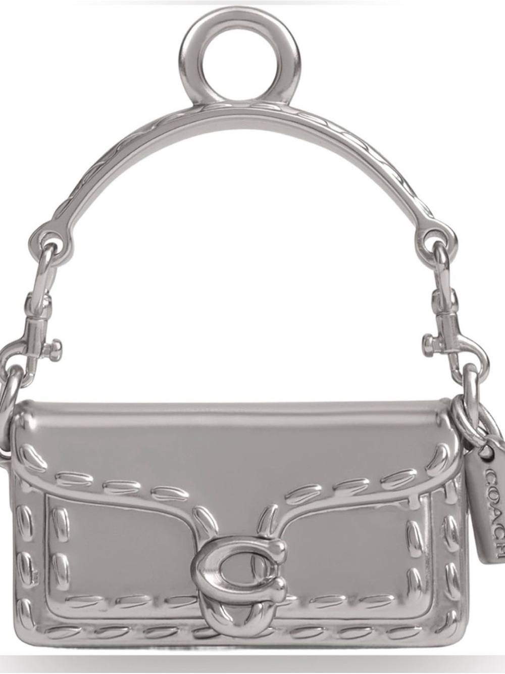 Coach NWT Silver Mini Tabby Shoe Charm  w/Micro Hangtag